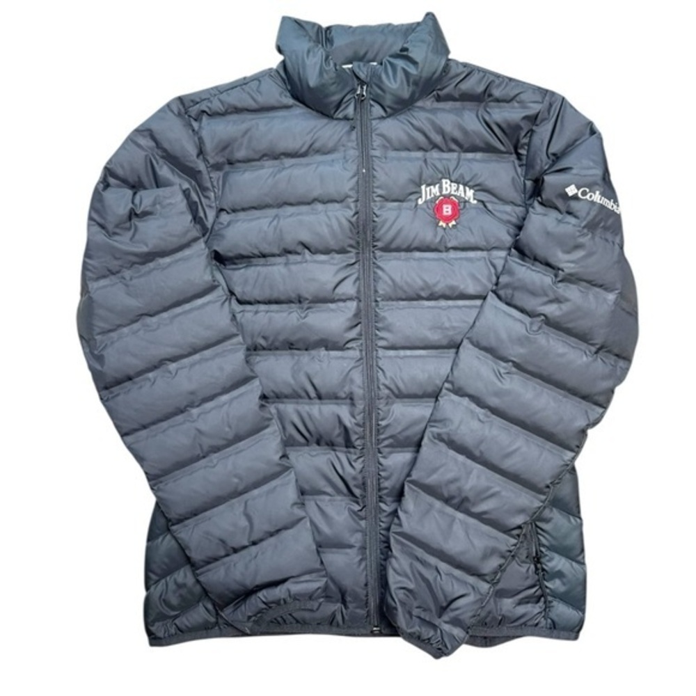 Columbia Jim Beam 650 Goose Down Puffer Black Jacket Size Medium